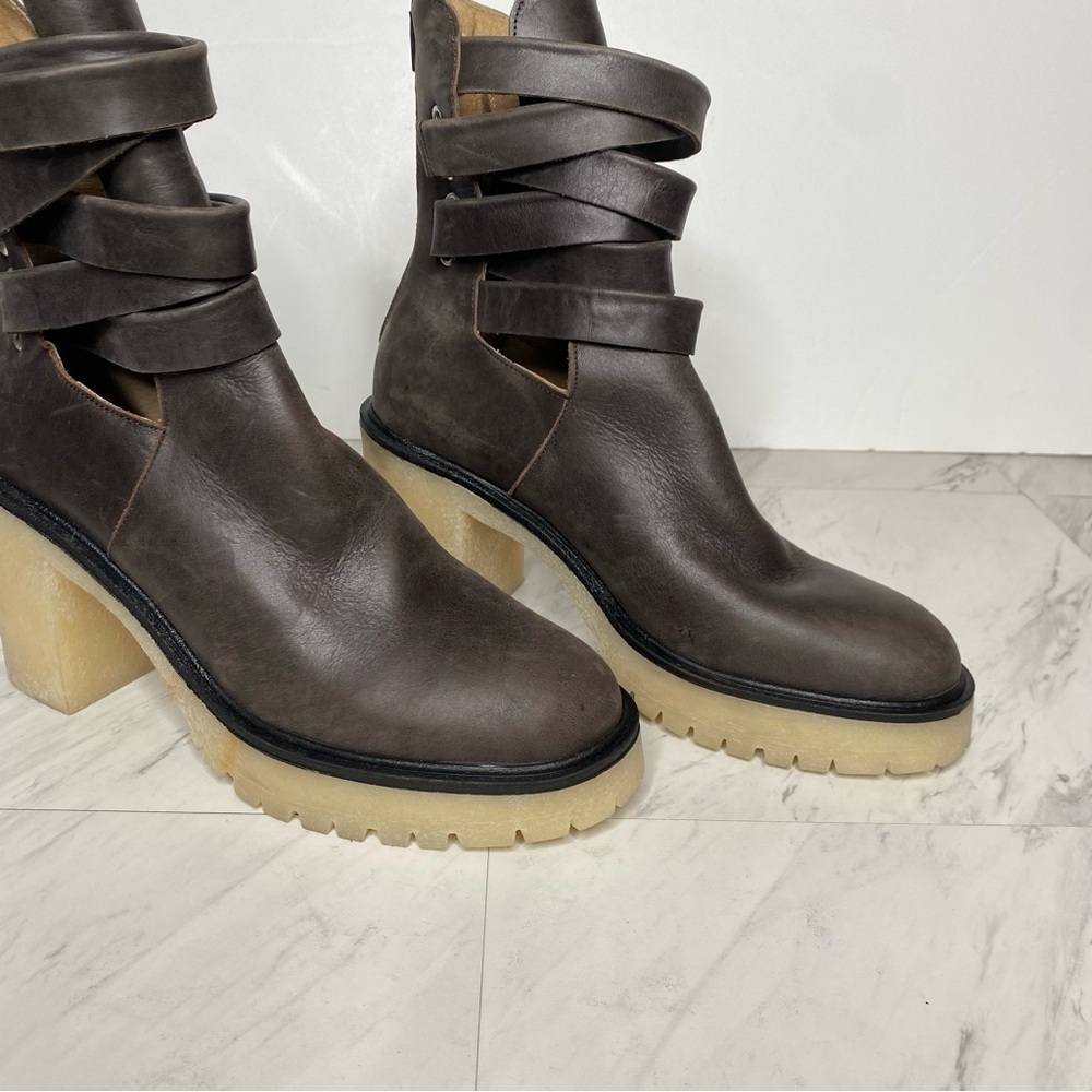 Free People Jesse Leather Strappy Heeled Boot 40 - Picture 10 of 15